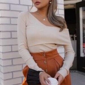 Lovers And Friends Booker Sweater Off Shoulder Ivory